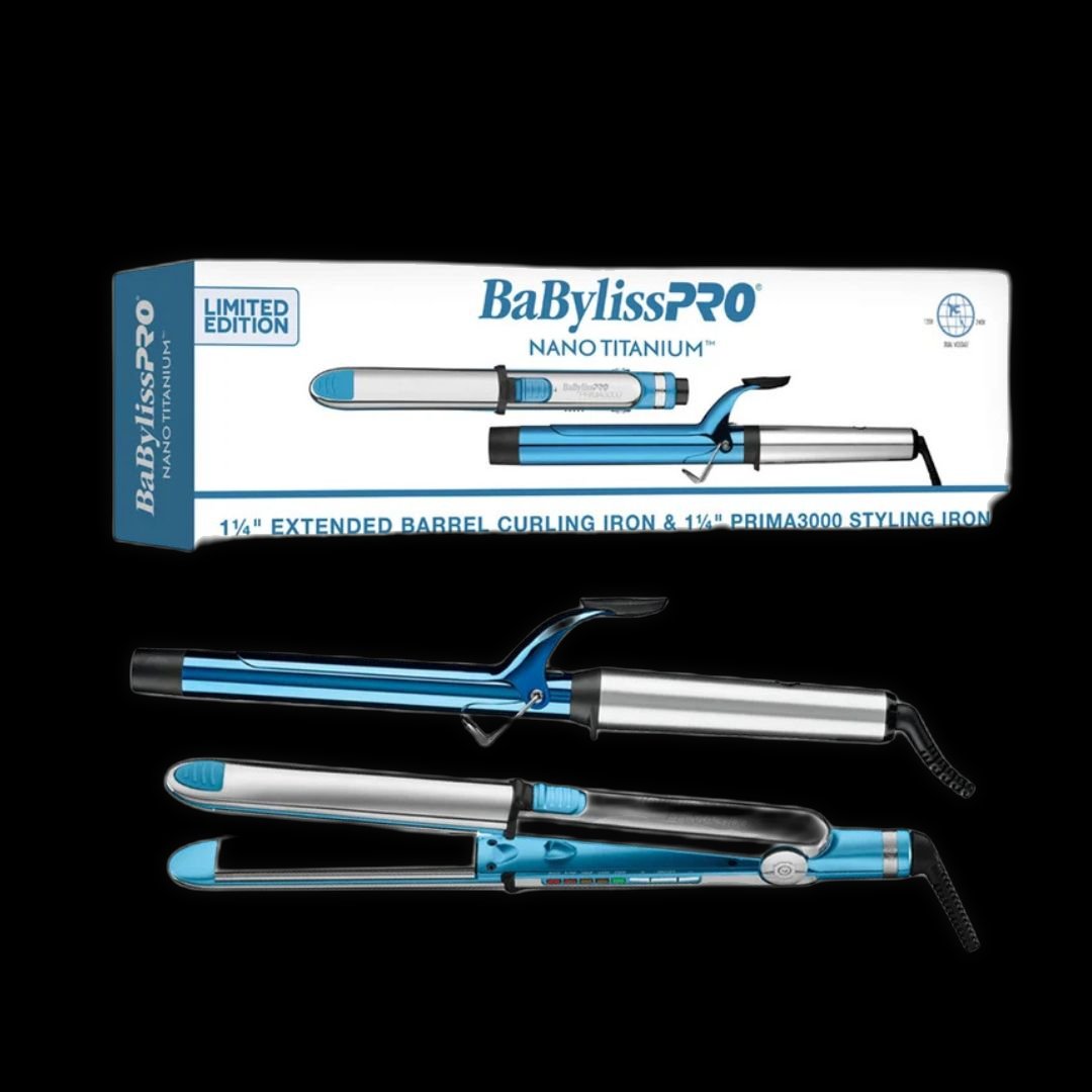 BABYLISS PRO NANO TITANIUM PRIMA3000 & CURLING IRON