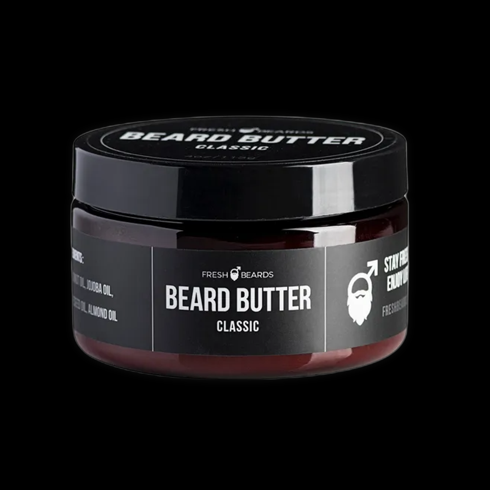 Beard Guyz beard butter in a jar, smooth and nourishing beard care product for soft, styled facial hair.