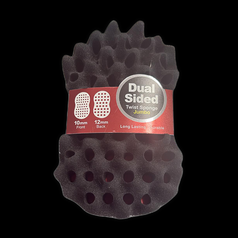 Nasami Beauty dual-sided jumbo twist sponge with exfoliating and soft sides for skincare and cleansing.