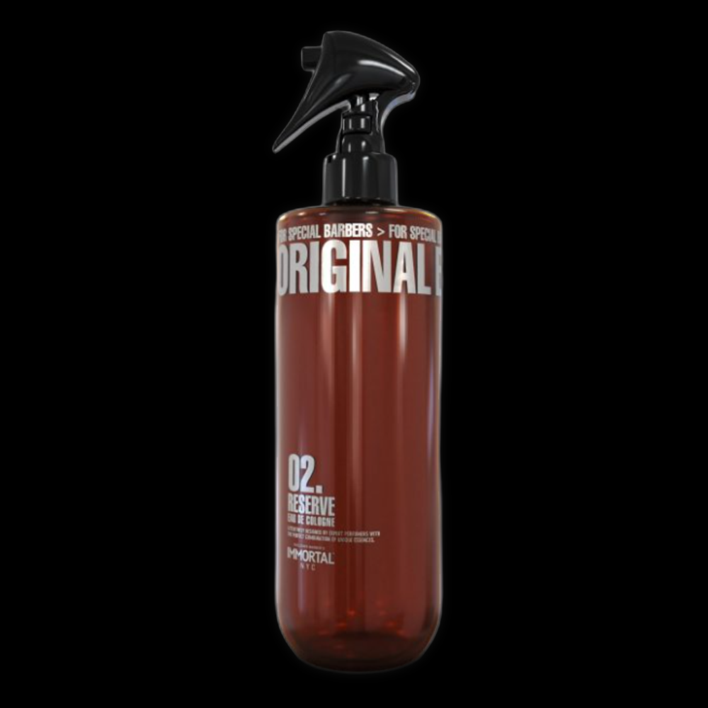 Immortal Inmortal 02 Reserve Cologne bottle with sleek design and dark glass, showcasing a luxurious men's fragrance.