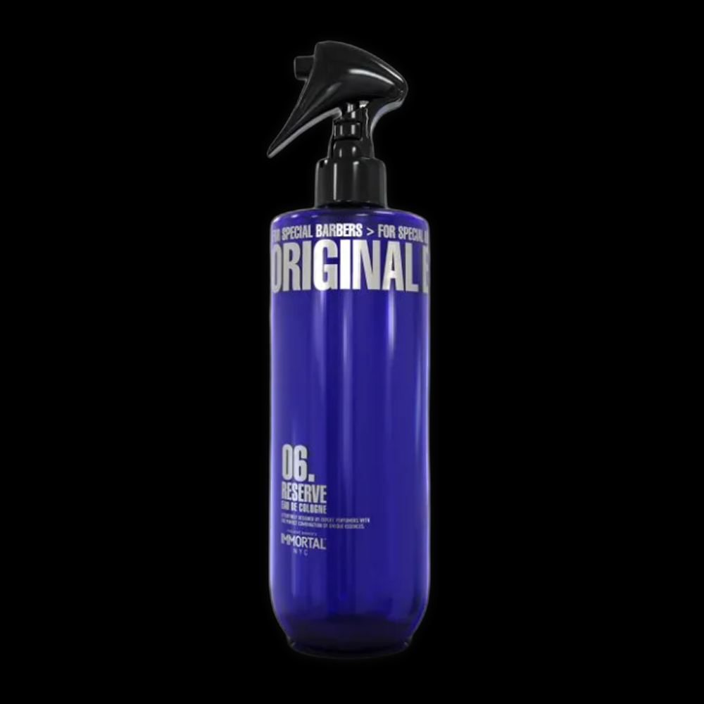 Immortal Inmortal 06 Reserve Cologne bottle with sleek design and dark liquid inside, showcasing the men's fragrance product.