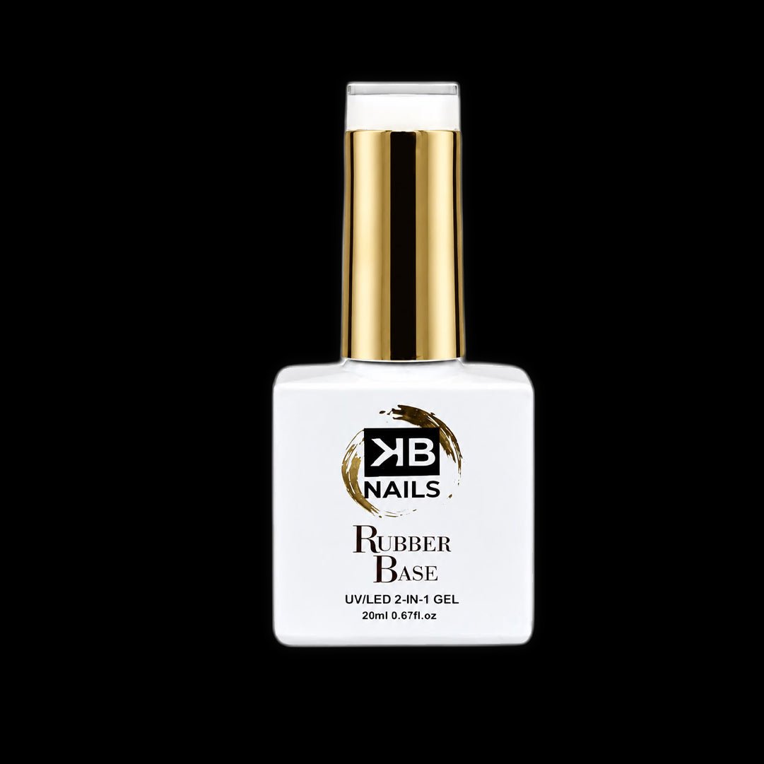 Image of KB Nails Rubber Base, a clear nail primer in a small jar, used for creating strong, long-lasting gel nails.
