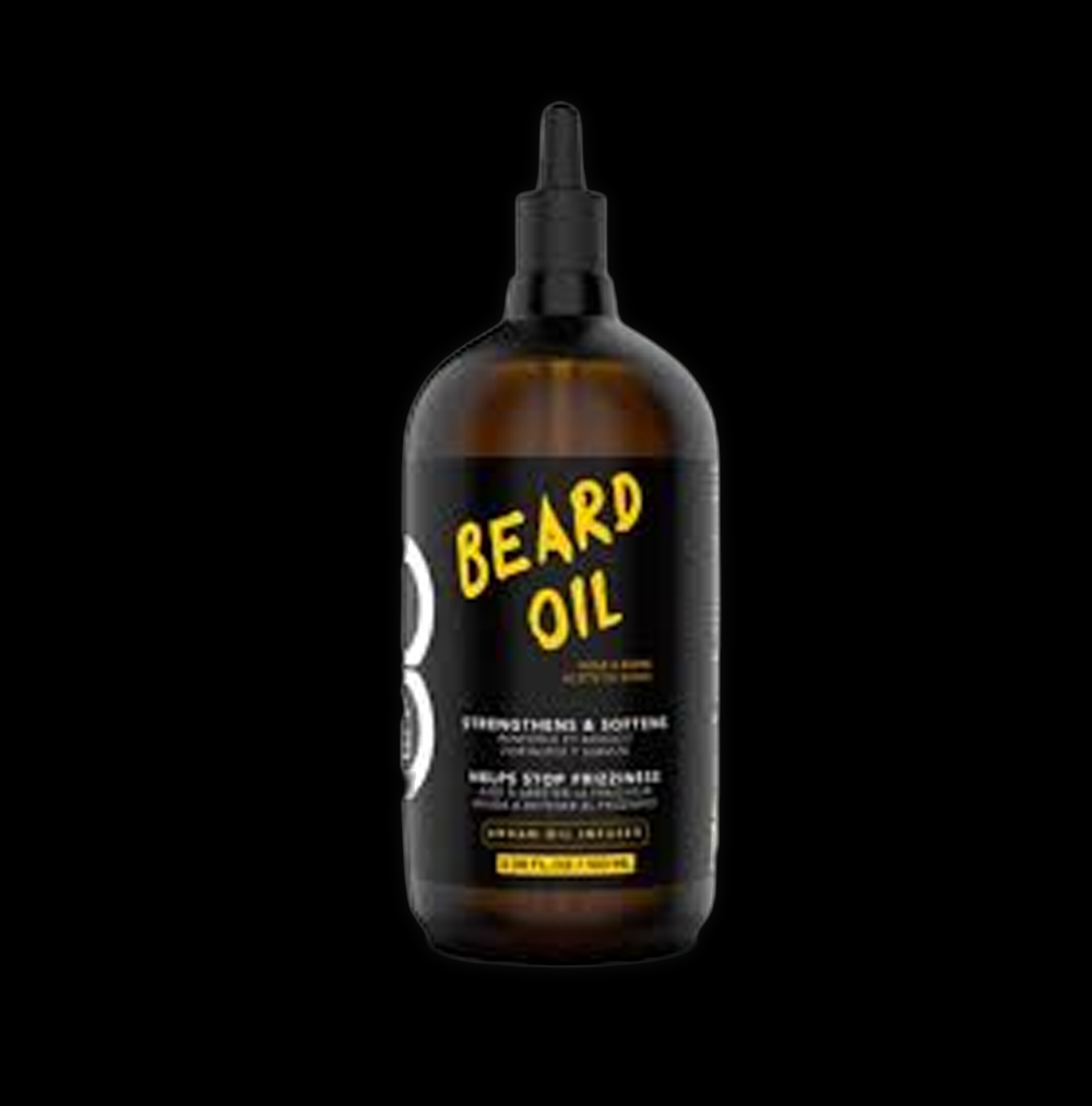 L3VEL3 beard oil in a 1000ml bottle, featuring natural ingredients for softening and nourishing beard hair and skin.