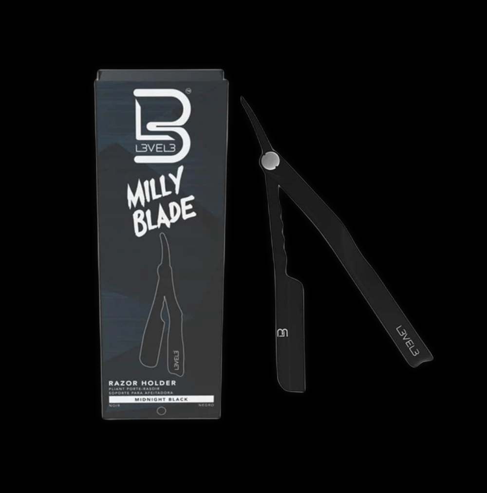 L3vel3 Milly Blade Midnight Black shoe with sleek black design, featuring mid-height heel and stylish silhouette.