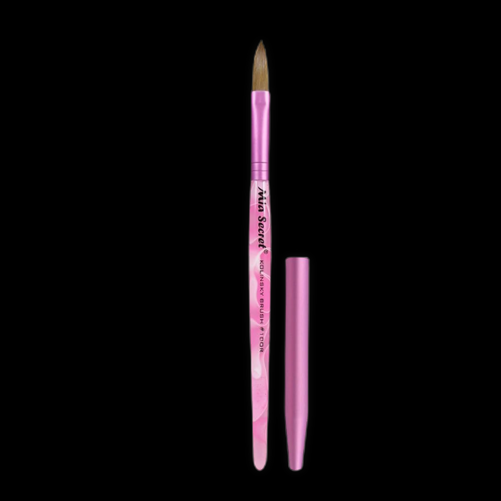 Mia Secret Kolinsky brush size 10 in gold, designed for precise gel and acrylic nail application, with a sleek handle.