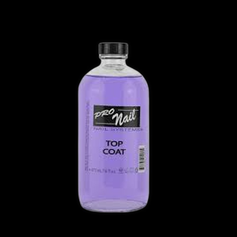 ProNail nail top coat in a 473ml bottle, smooth finish and durable protection for manicures.