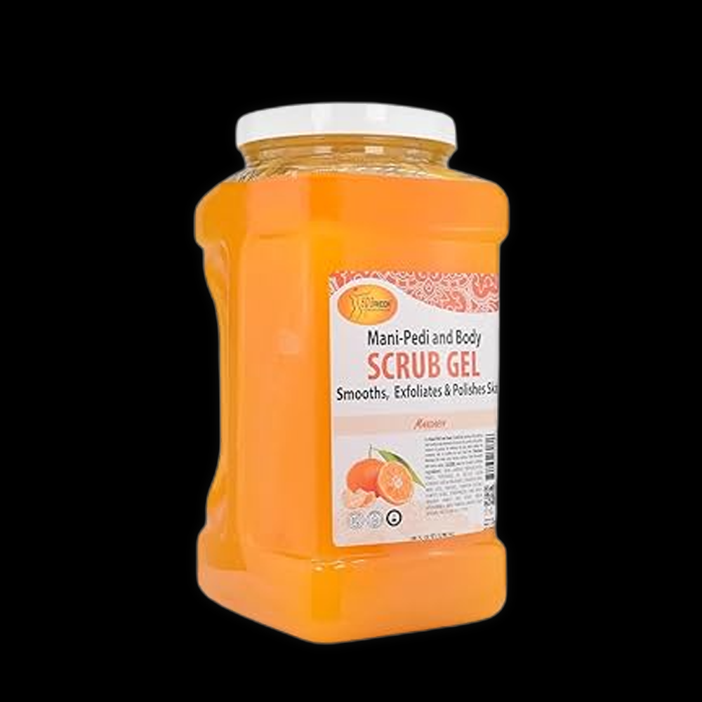 PEDI SPA Mandarin Pedi Mani-Pedi Scrub Gel featuring fresh orange scent and exfoliating texture for smooth, refreshed skin.