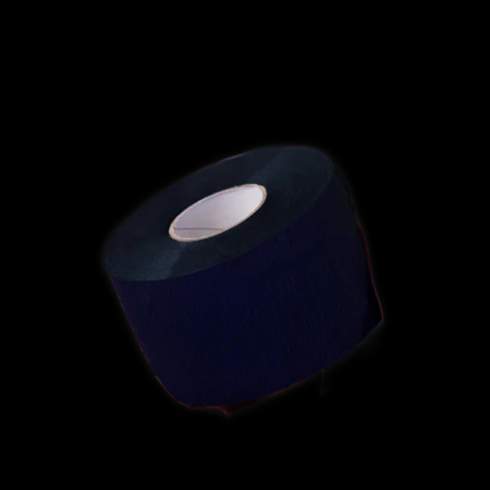 Black Rolda Barber Neck Strips laid out, showing their smooth fabric and secure fit for professional barber use.