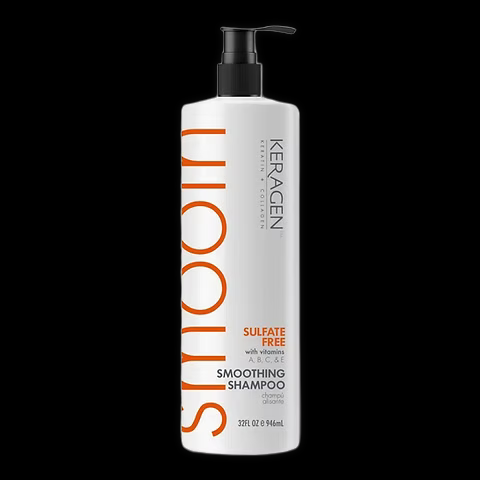 KERAGEN KERATIN & COLLAGEN SHAMPOO 32 FL OZ on a black background
