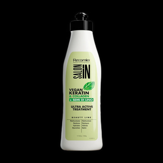 Salon In Vegan Keratin & Collagen Semi di Lino Ultra Active Treatment 17.6 oz